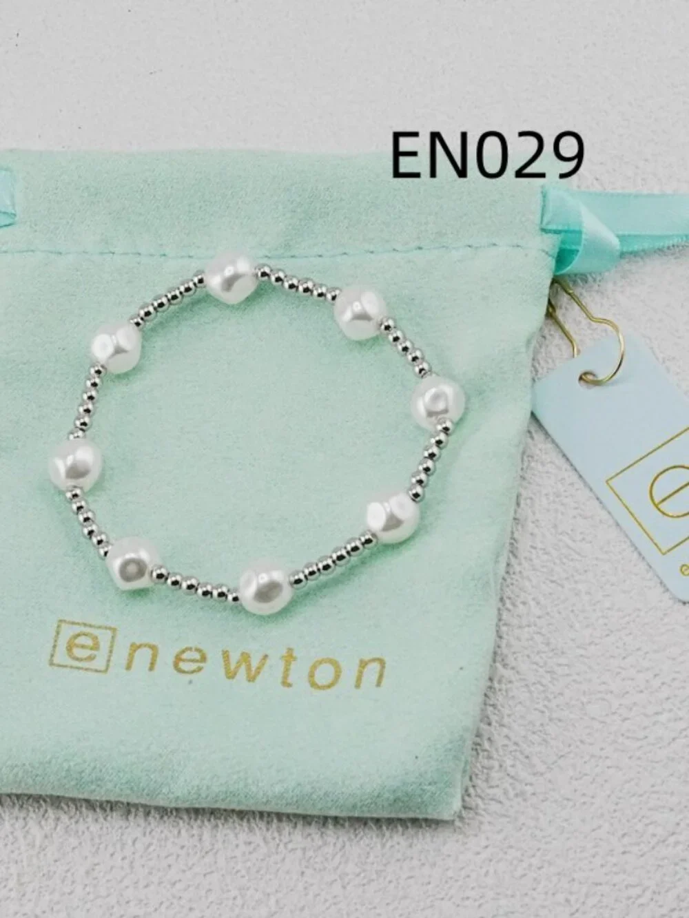 Enewton Platinum Bead & Pearl Bracelet